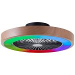 Brilliant Slimline Ceiling Fan Plastic Metal Beige Black 36W 4700lm - 830-865 CCT+RGB | 490mm - Remote Control Dimmable