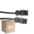 Multipack 25x Noxion GST - Compatible Extension Cable Black - Male + Female - 2m - 3 pole 1,5mm2